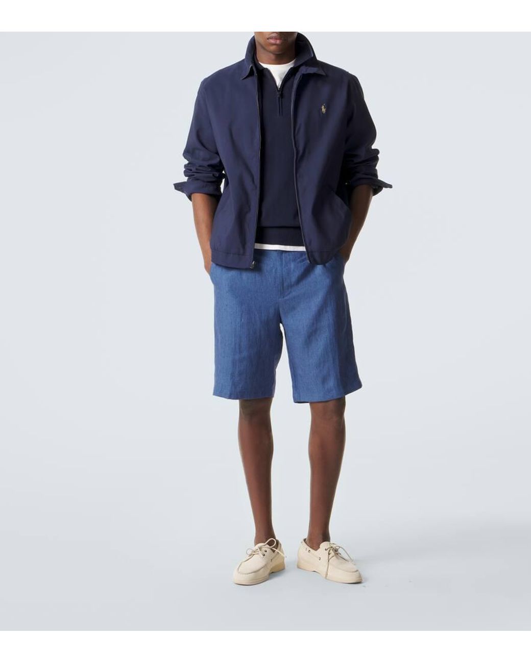 Polo De Algodon Con Cremallera Parcial Canali de hombre de color Blue