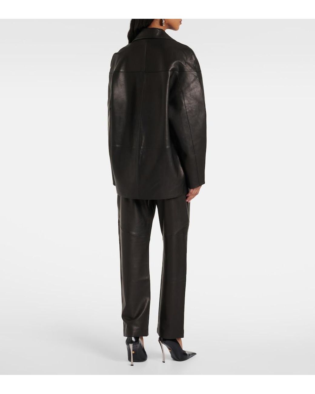 The Sei Black Slouchy Leather Blazer