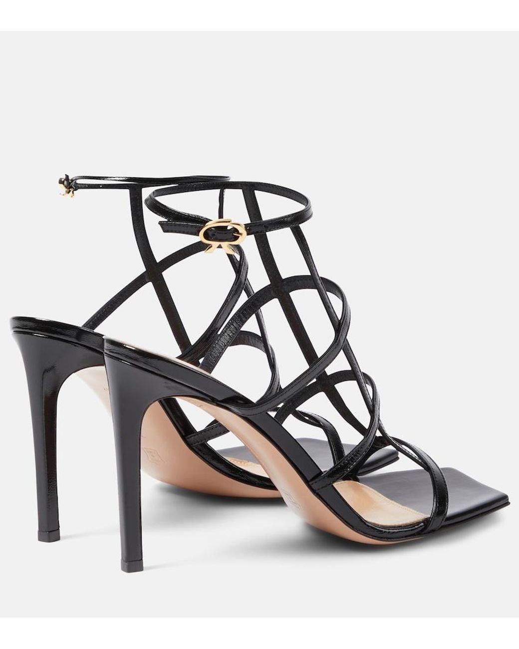 Gianvito Rossi Black Mondry 95 Leather Sandals