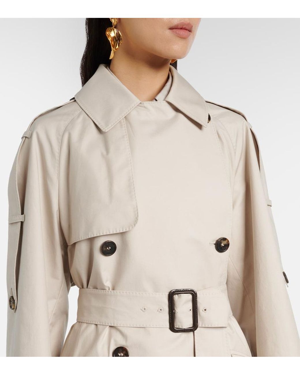 Max Mara Natural The Cube Delfino Twill Trench Coat