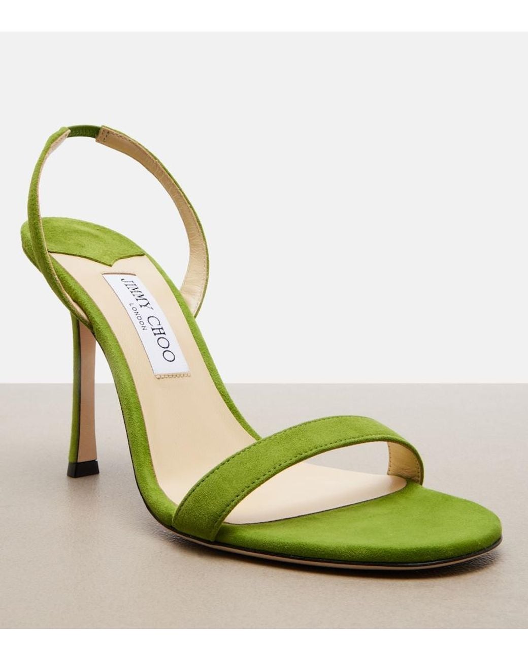 Jimmy Choo Green Jenn Suede Slingback Sandals