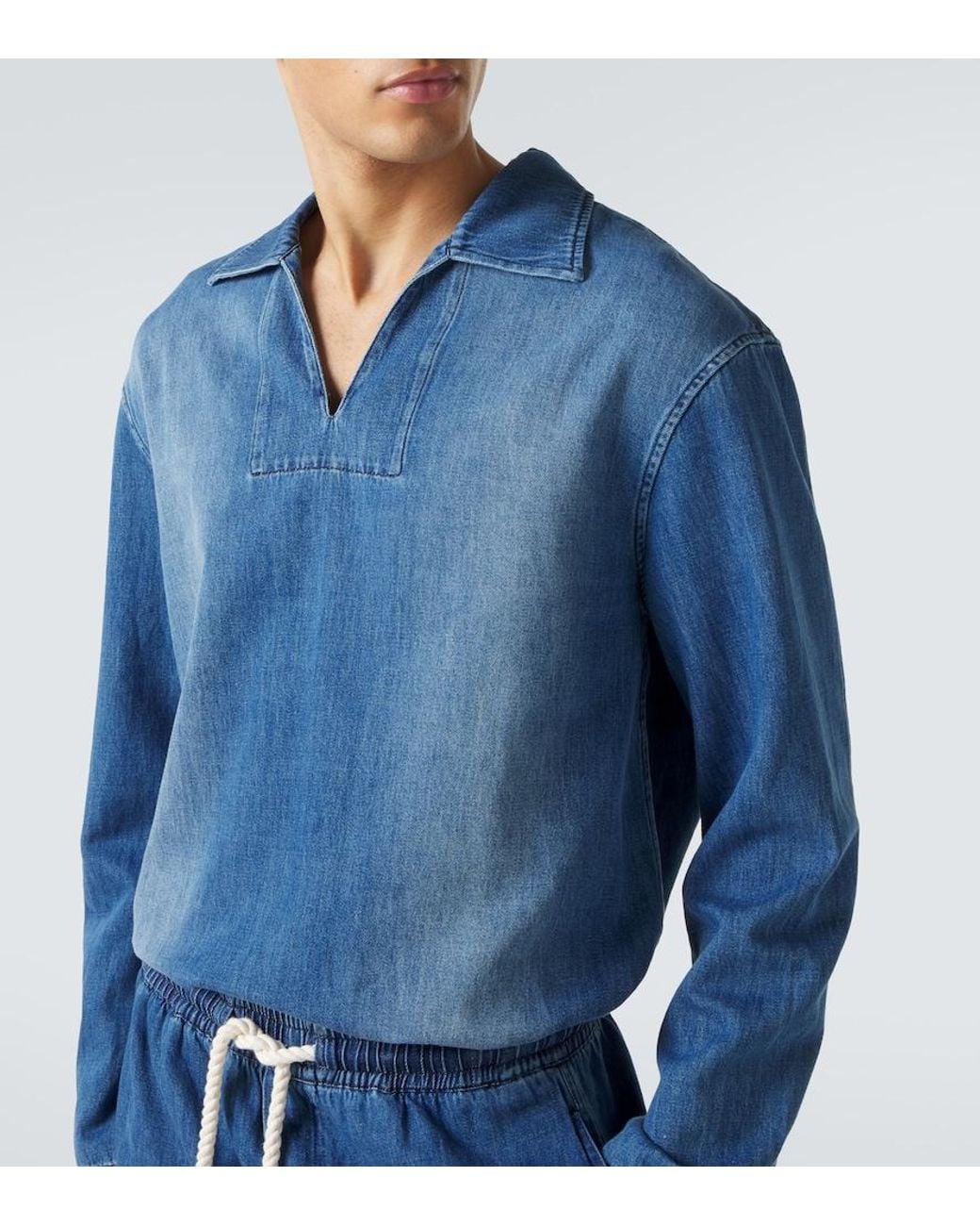 Commas Blue Denim Overshirt for men