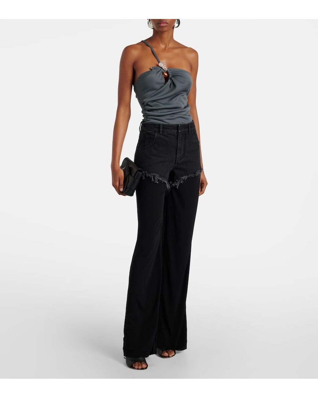Christopher Esber Black Duke Splice Layered Straight Jeans