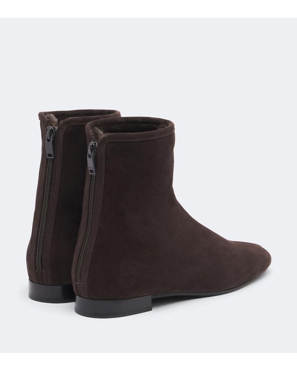Totême Brown Shearling-Lined Suede Ankle Boots