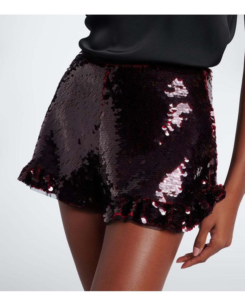 Short A Volants Et Sequins Simone Rocha en coloris Black