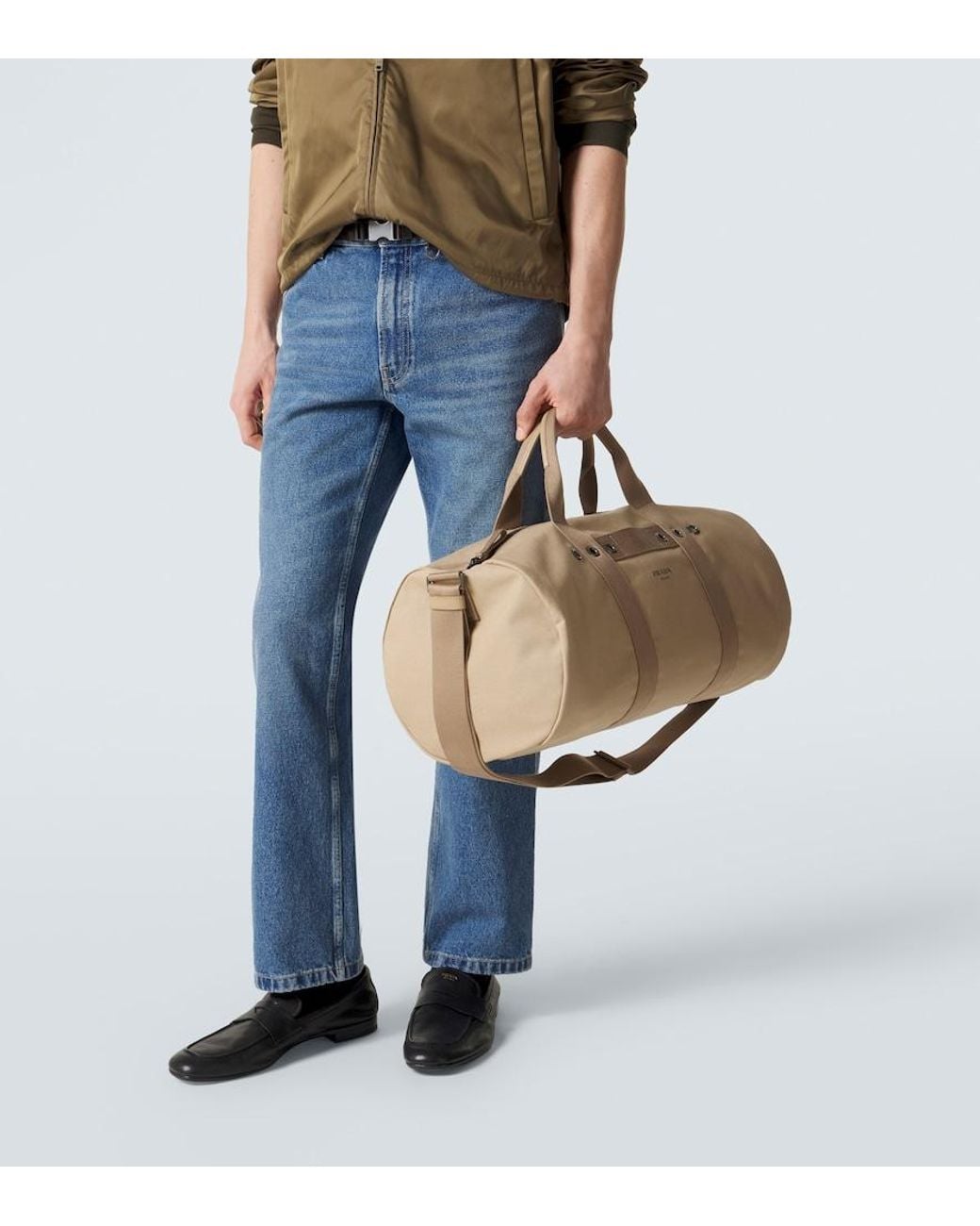 Prada Weekender Aus Canvas in Natural für Herren