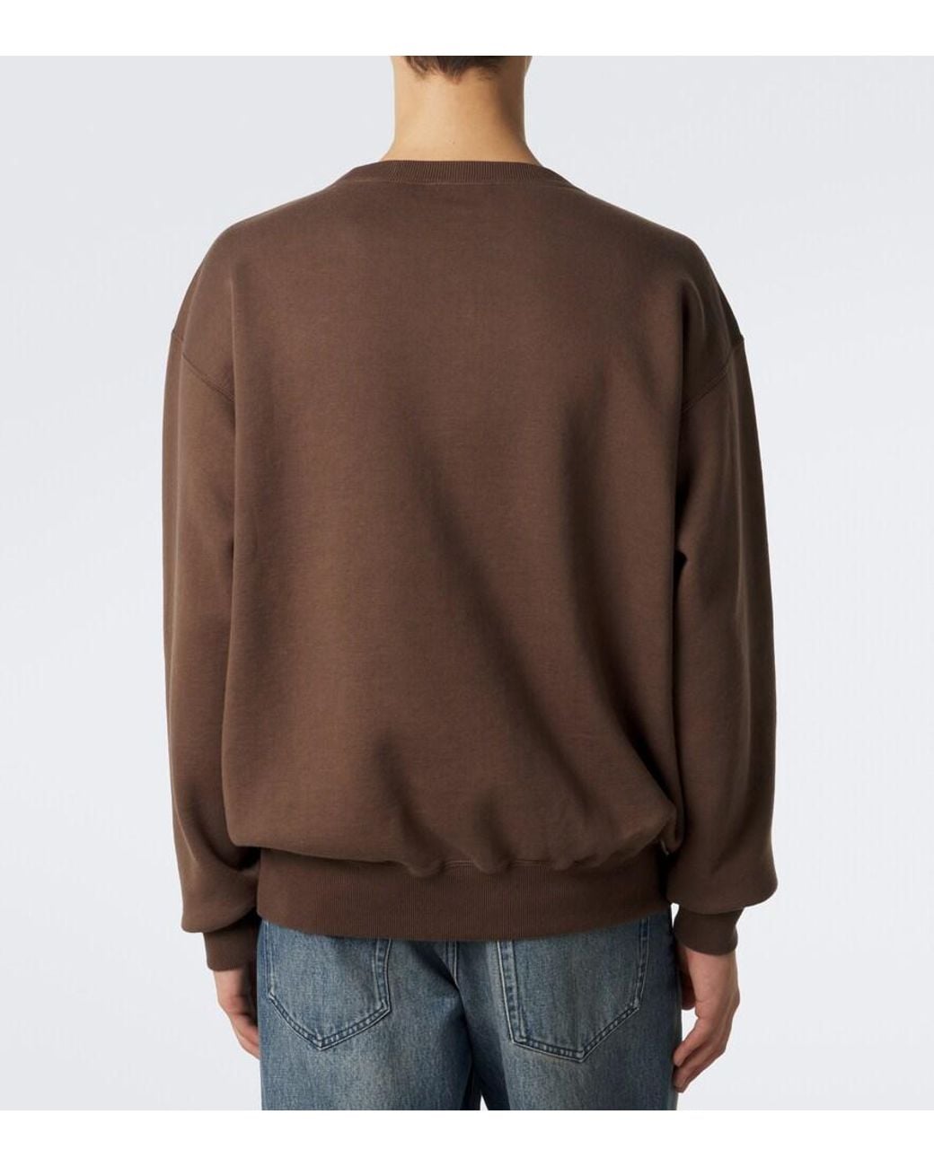 Auralee Brown Cotton Sweatshirt for men