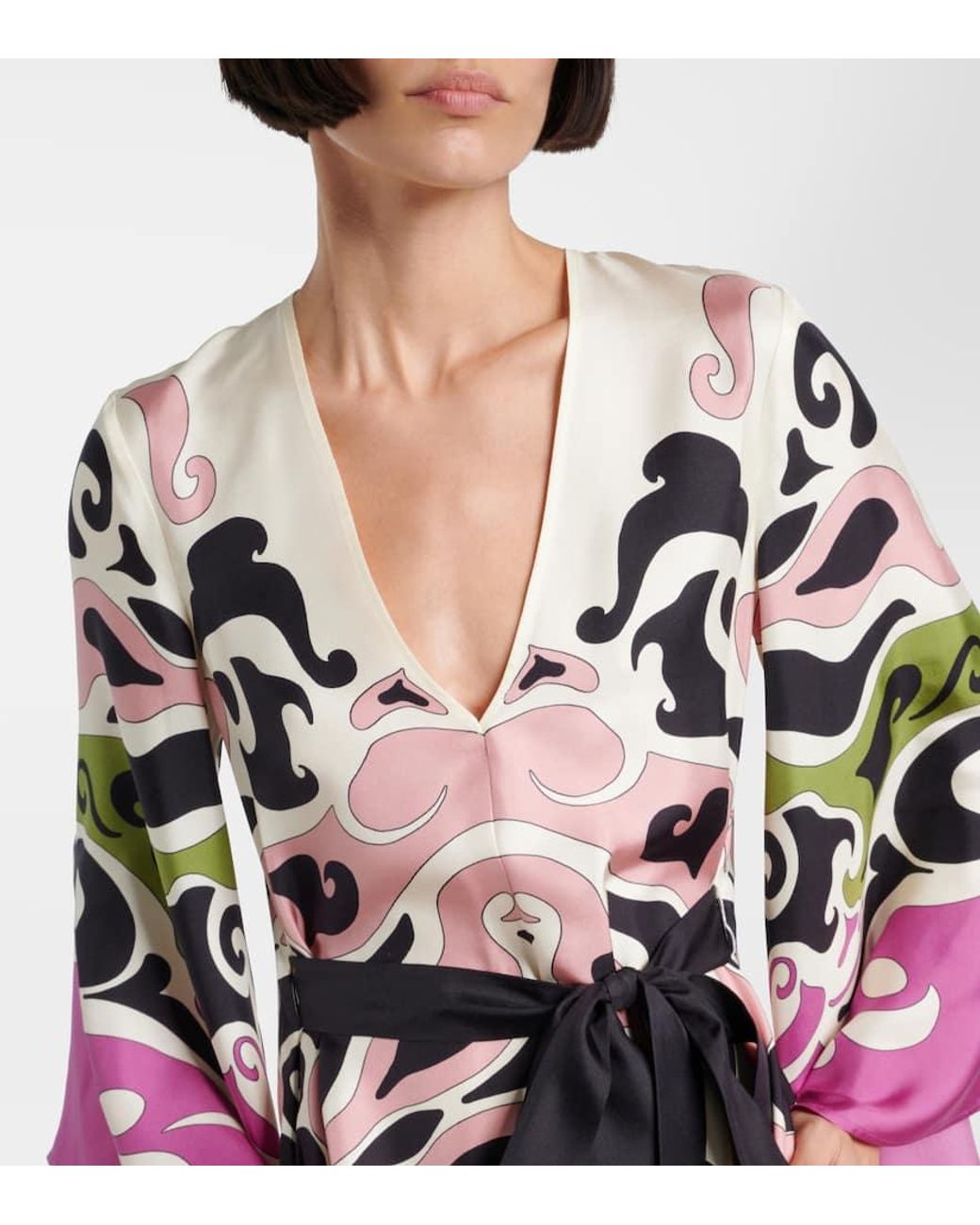 LaDoubleJ Pink Magnifico Printed Silk Twill Minidress