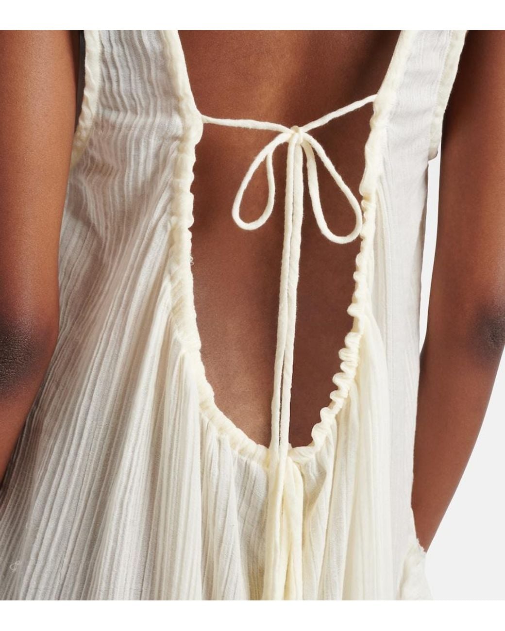 The Attico White Ruffled Cotton Minidress