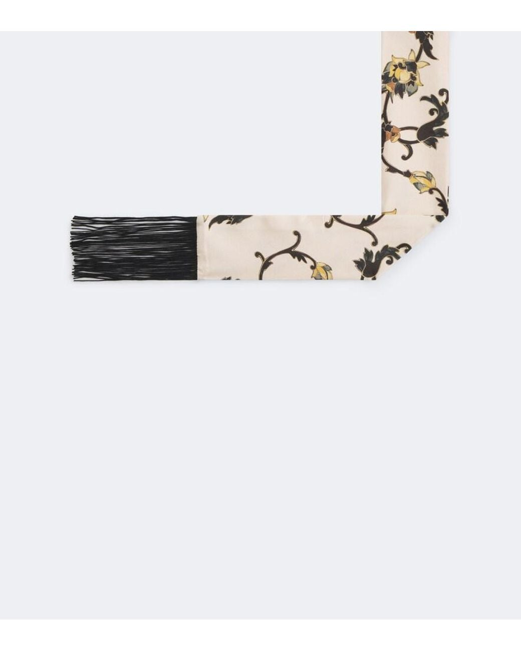 LaDoubleJ Metallic Printed Fringed Silk Twill Scarf