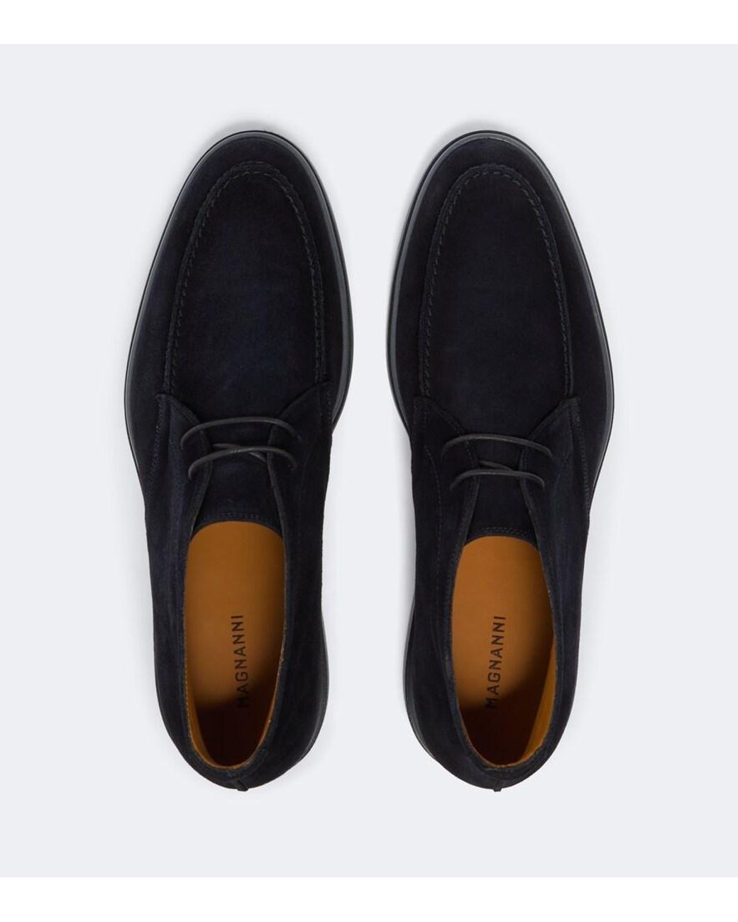 Magnanni Shoes Blue Lello Suede Desert Boots for men