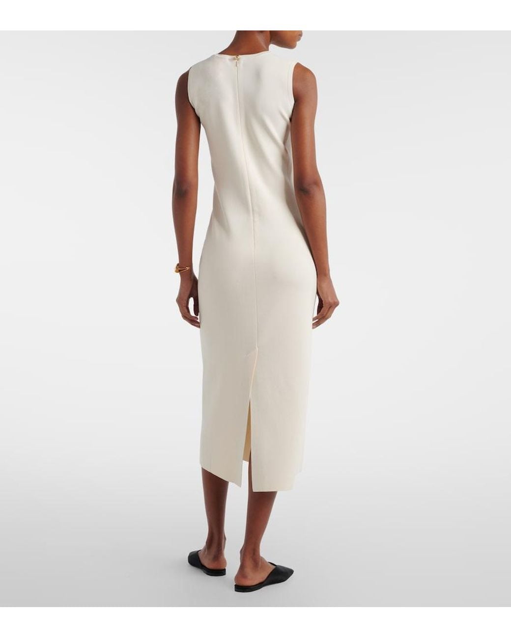 Max Mara White Jersey Maxi Dress