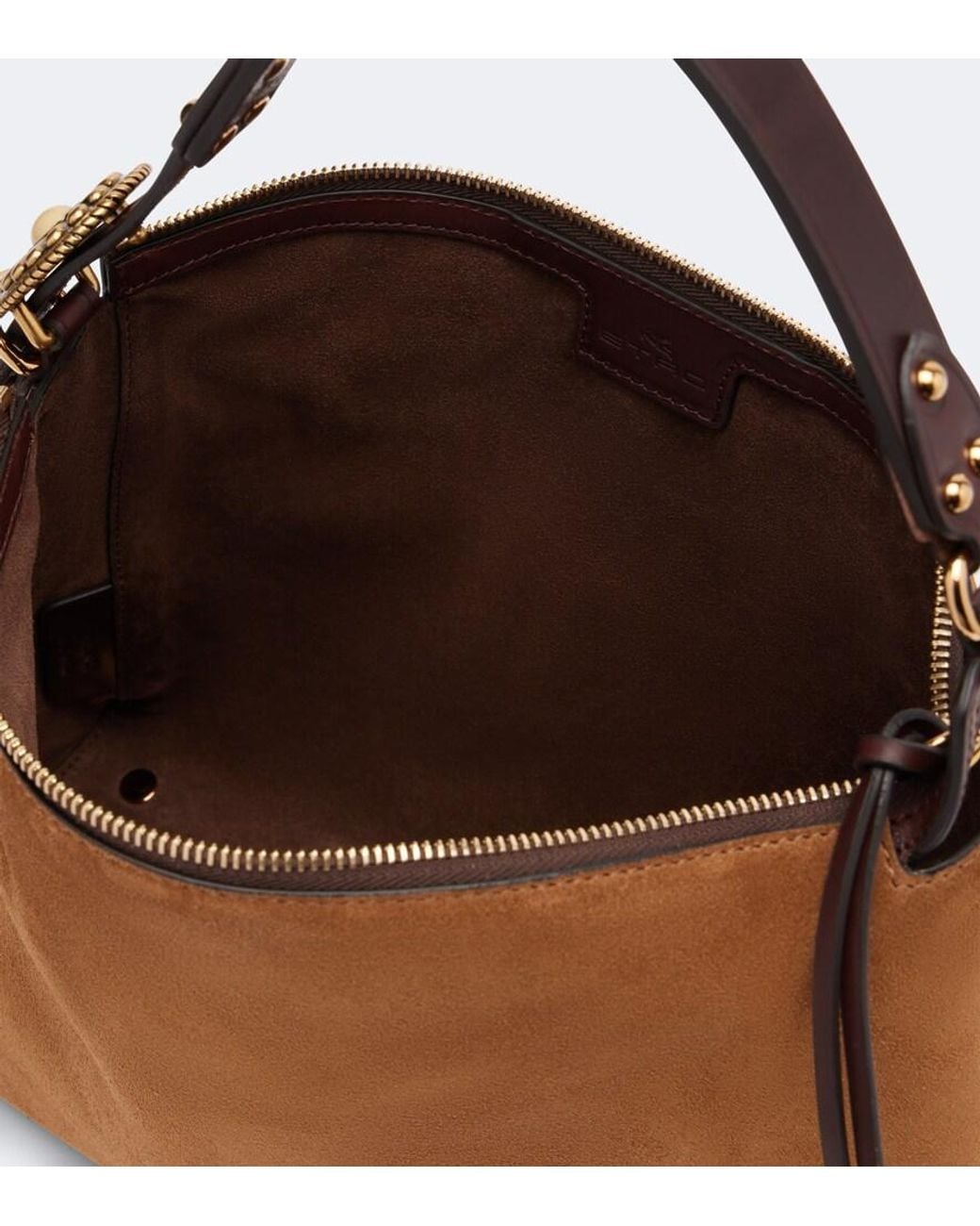 Etro Brown Medium Suede Shoulder Bag