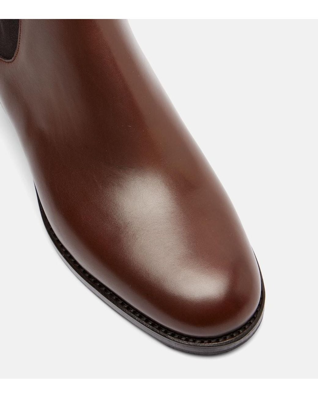 Manolo Blahnik Brown Chelsa Leather Chelsea Boots