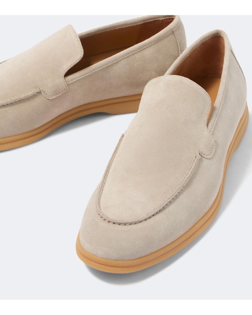 Eleventy White Suede Loafers for men