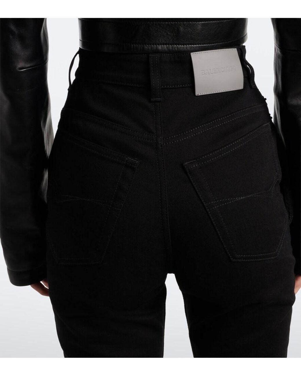 Balenciaga Black High-Rise Straight Jeans