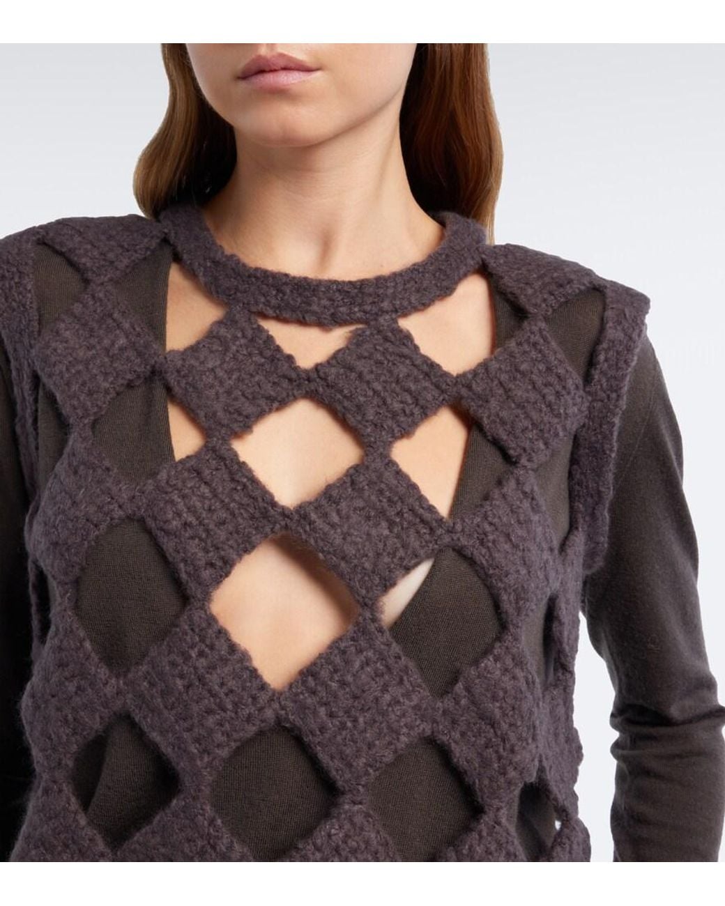 Rick Owens Black Sarutanya Cashmere And Silk Sweater Vest