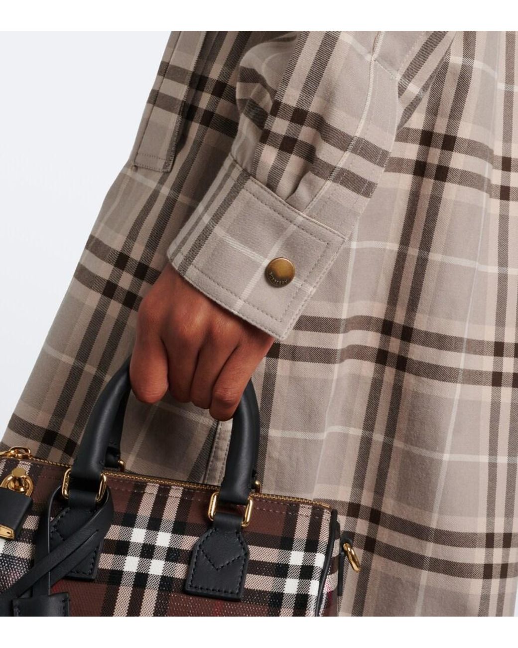 Burberry Natural Check Belted Cotton Shirt Dress