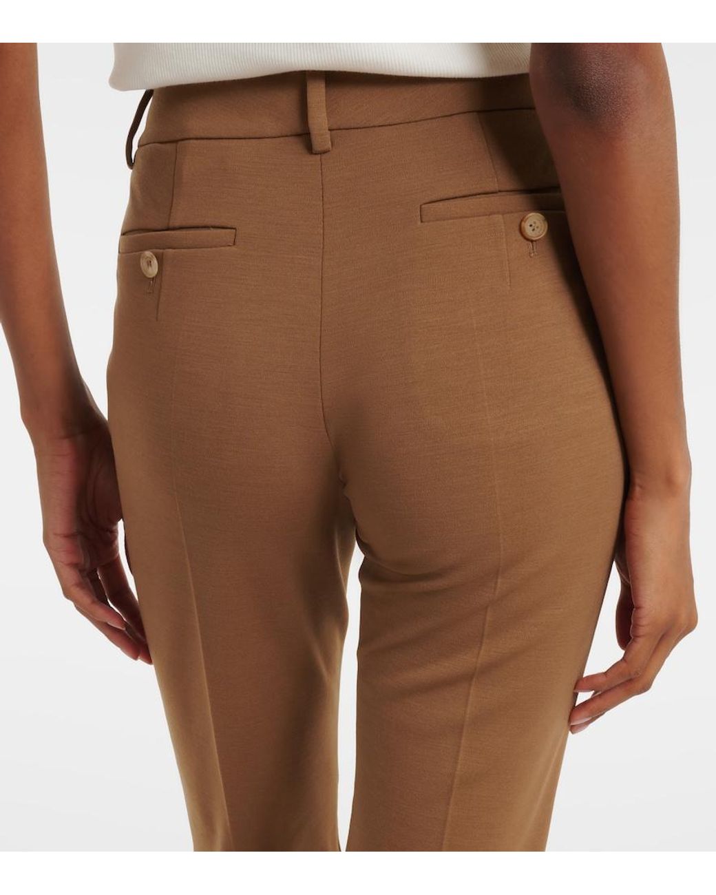 Magda Butrym Brown Knitted Capri Pants
