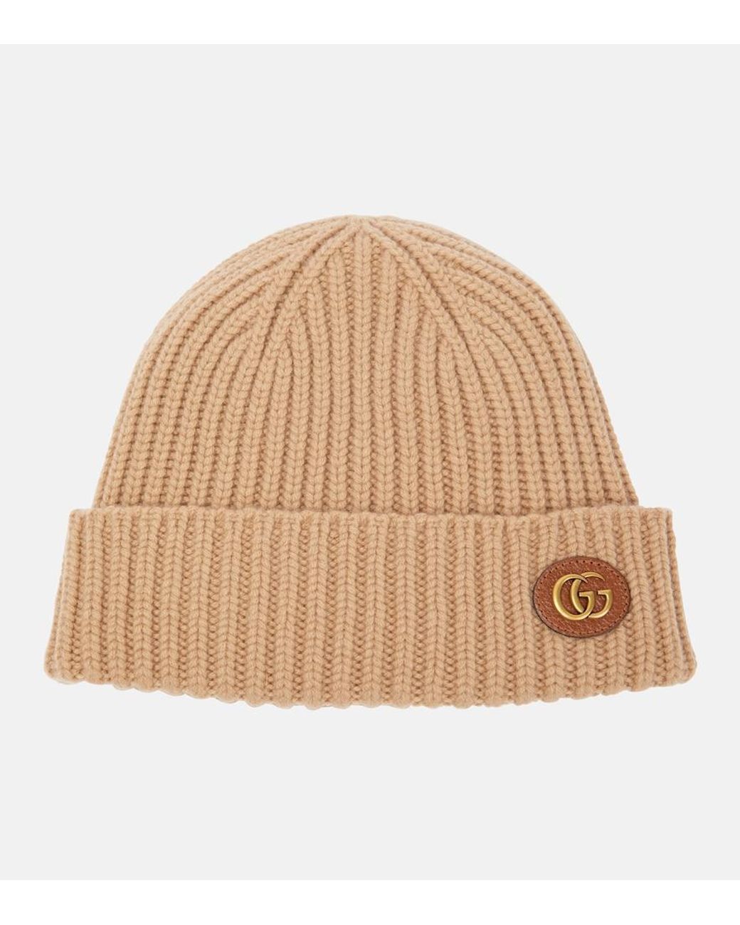 Gucci Natural Wool Cashmere Hat With Double G