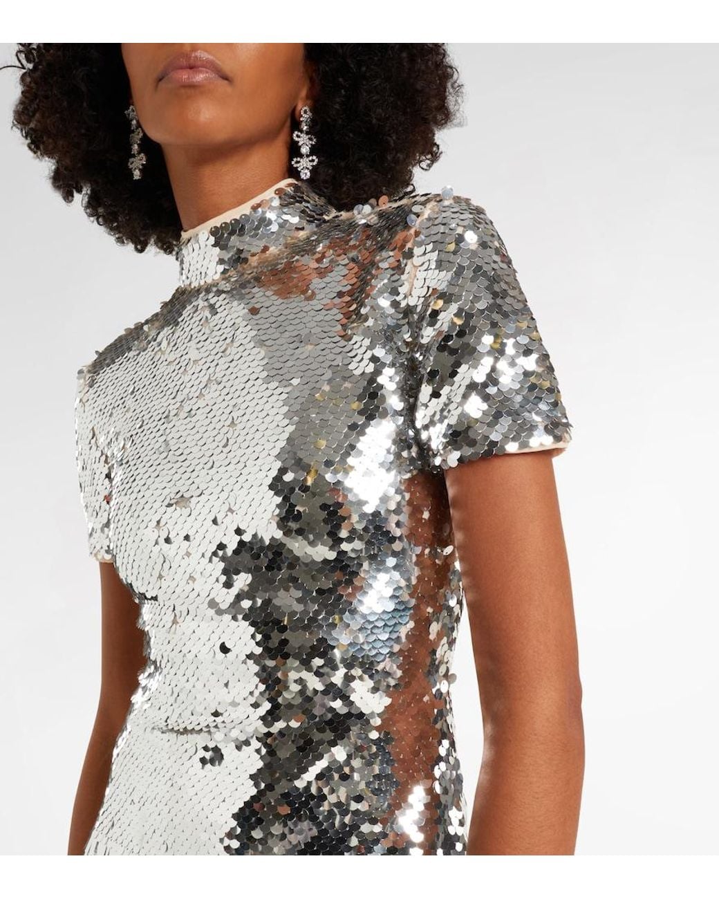Self-Portrait Black Sequined Midi Dress