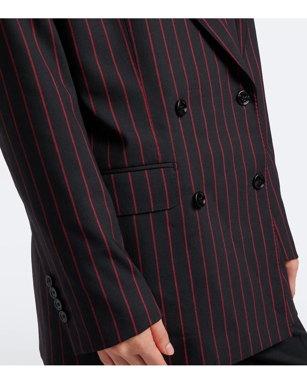 Dolce & Gabbana Blue Chalk Stripe Wool And Cotton-Blend Blazer