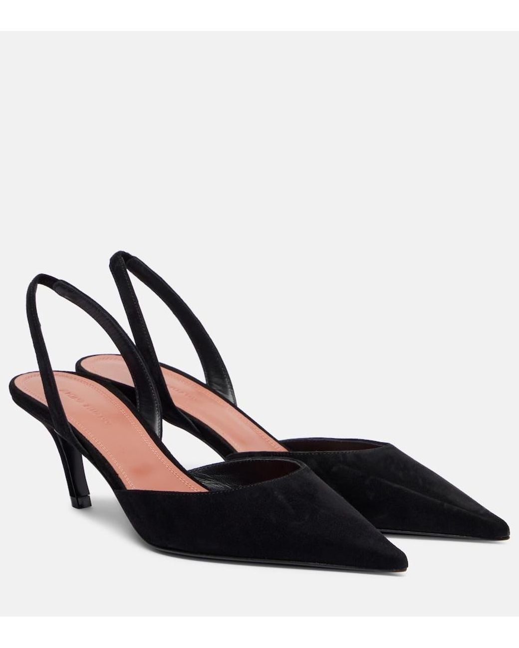 AMINA MUADDI Black Sofia 60 Suede Slingback Pumps