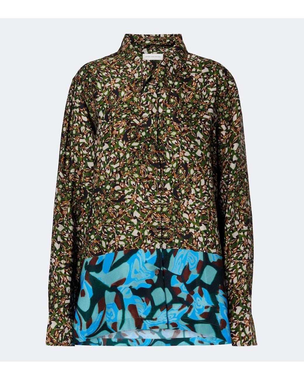 Dries Van Noten Green Printed Shirt