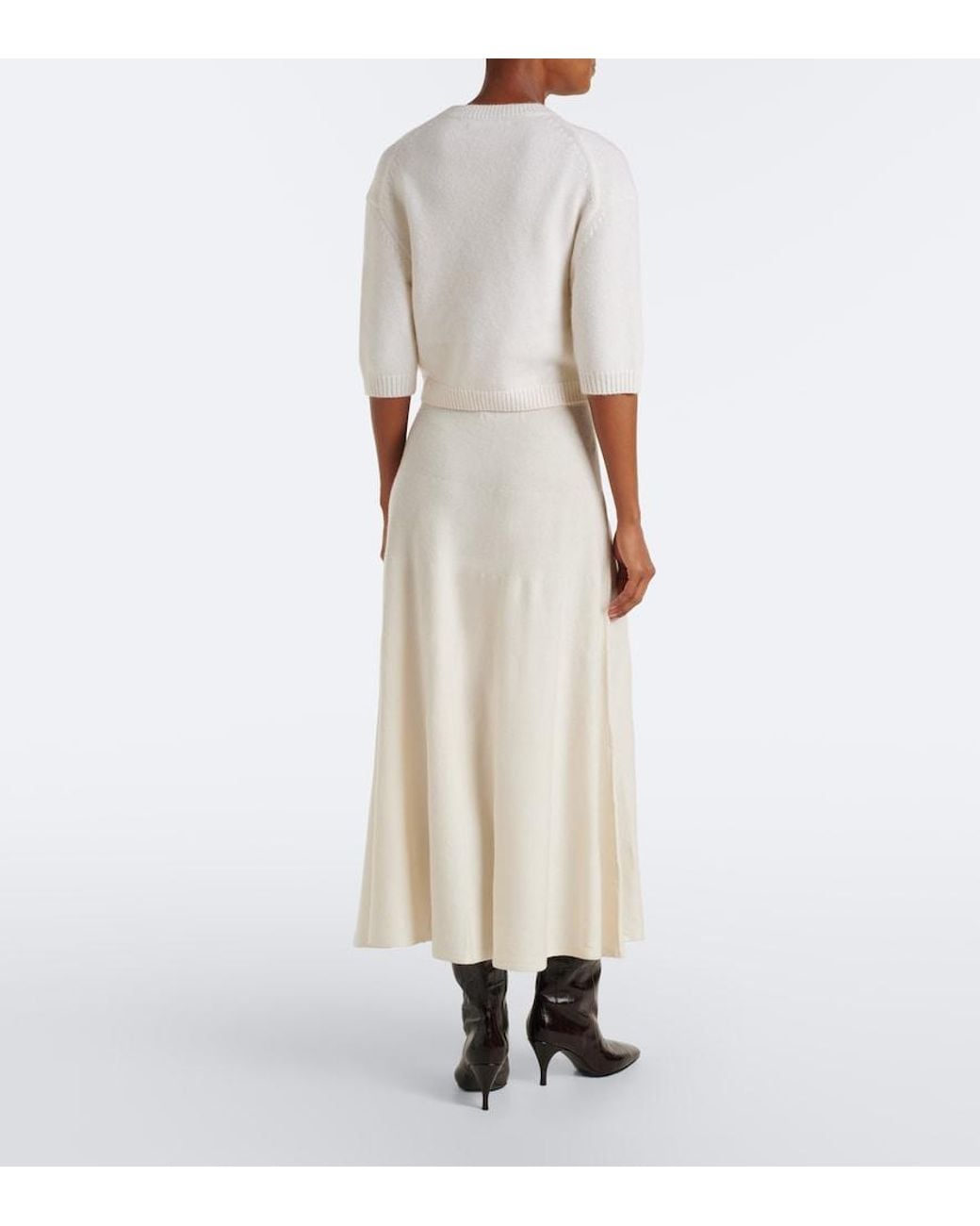 arch4 White Helma Cashmere Midi Skirt