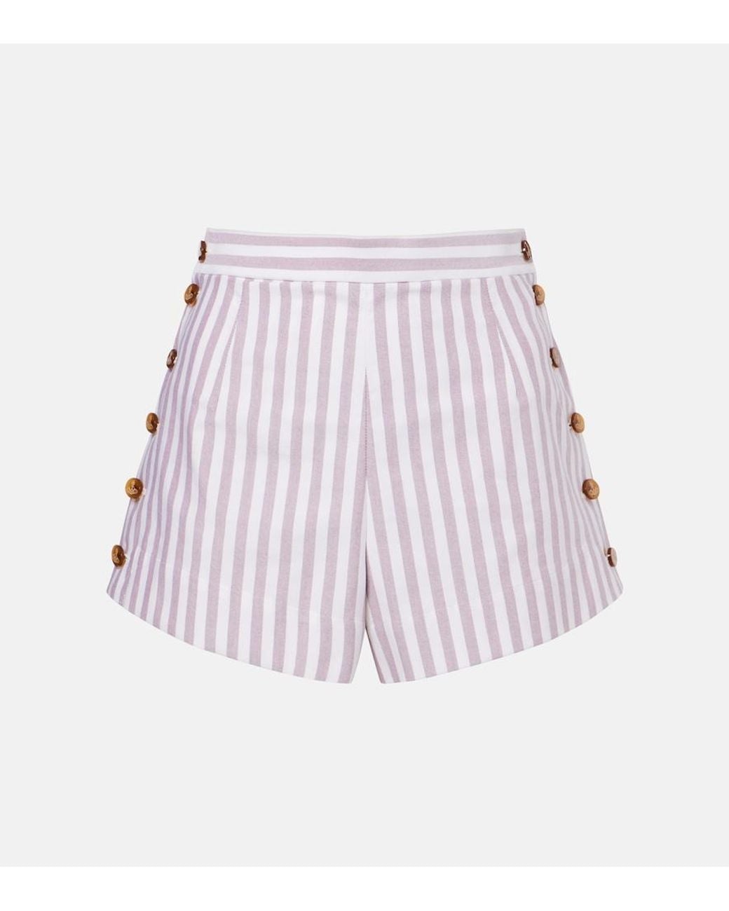 Vivienne Westwood White Elle Pinstripe Cotton Shorts