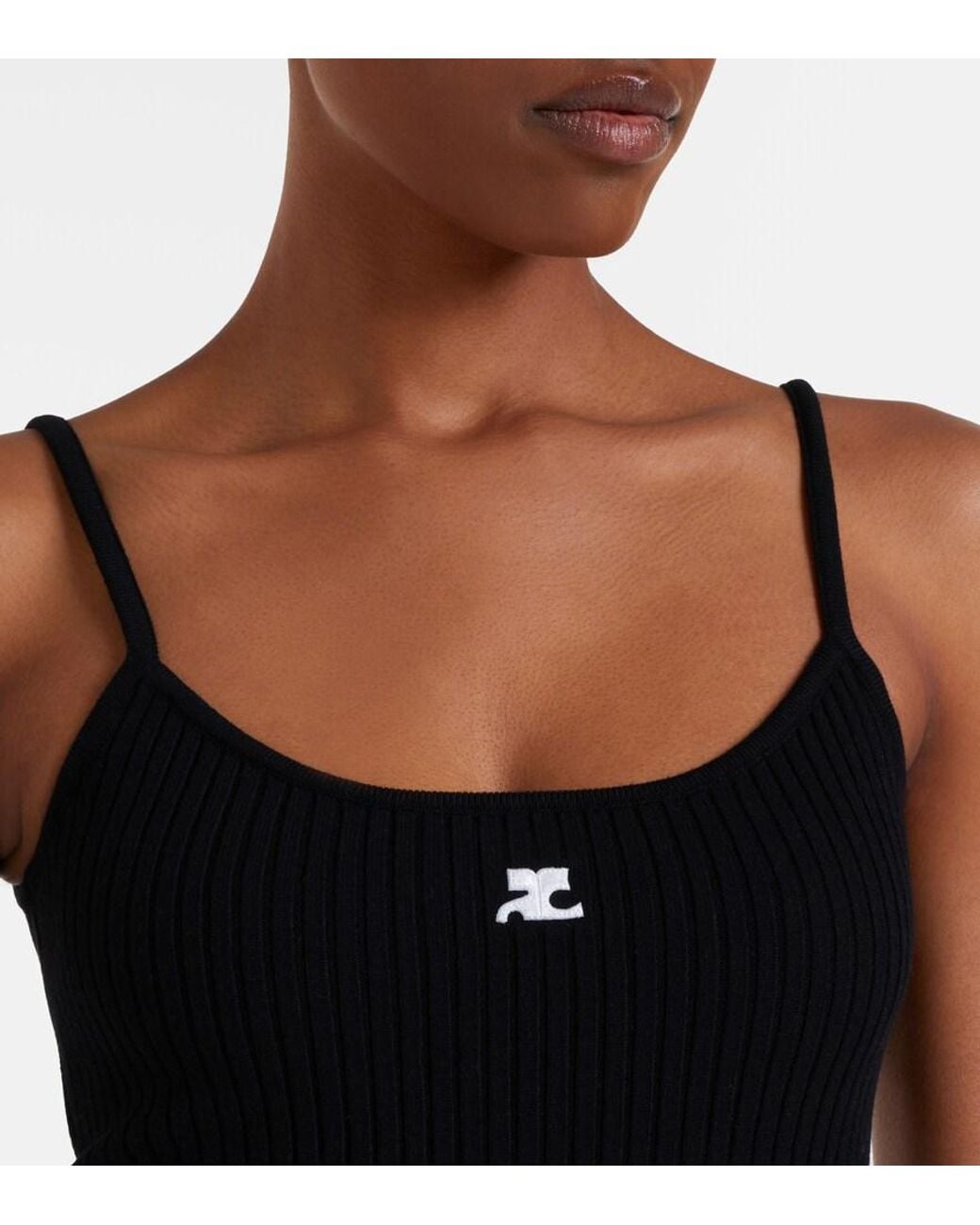 Top A Logo Courreges en coloris Black