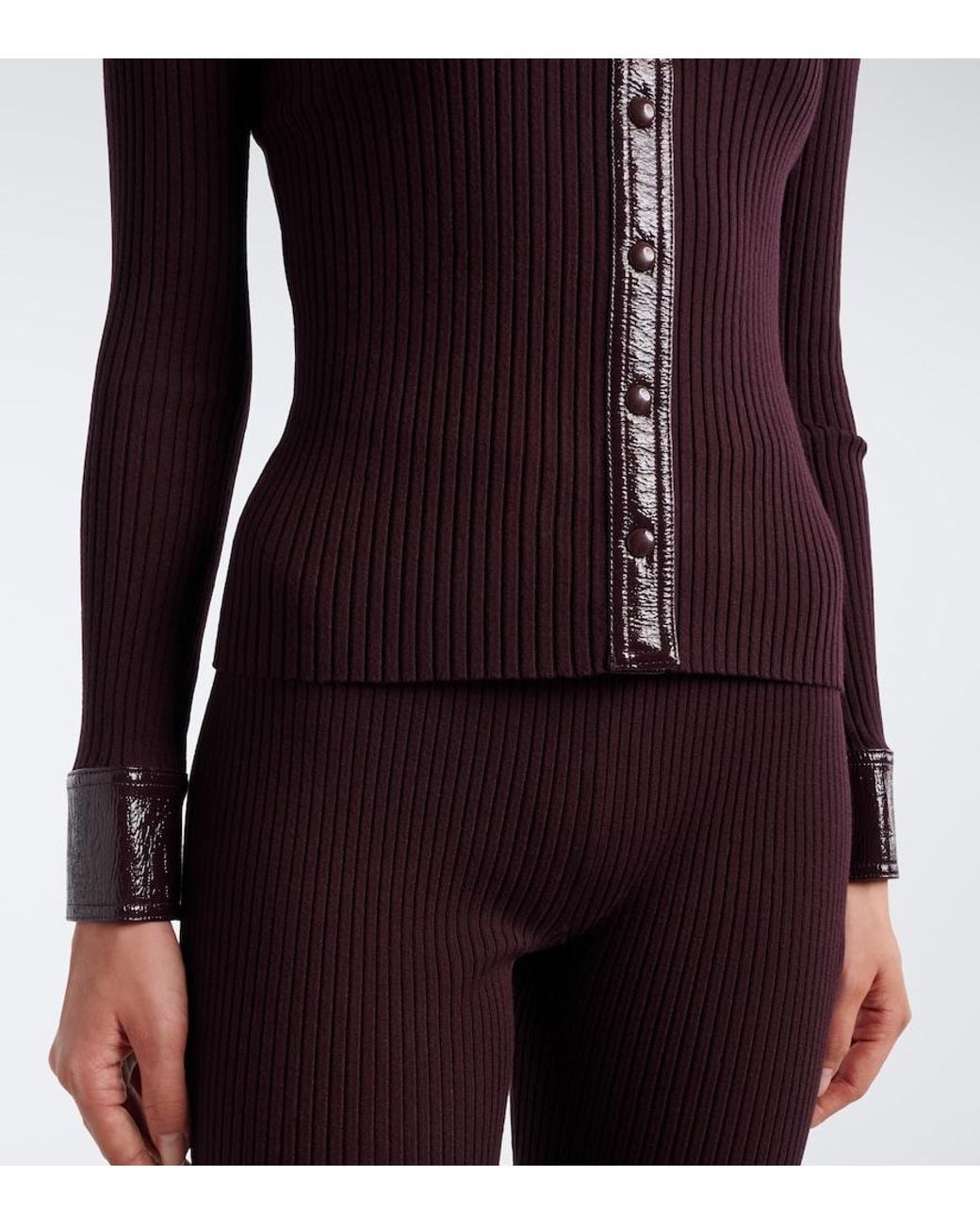 Courreges Blue Ribbed-Knit Cardigan