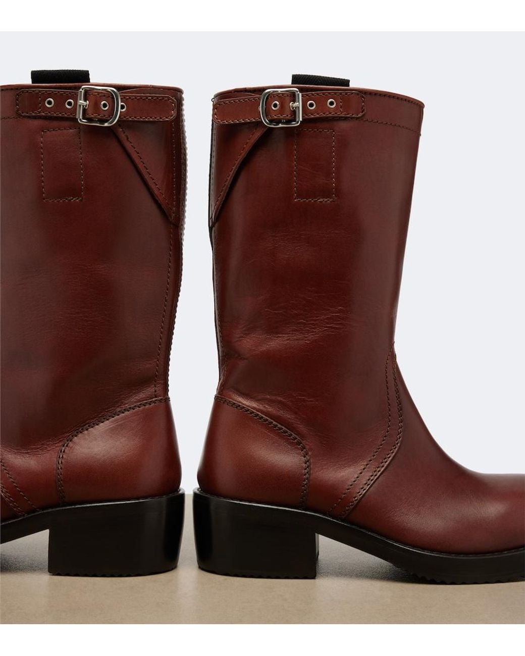Dries Van Noten Brown Leather Biker Boots