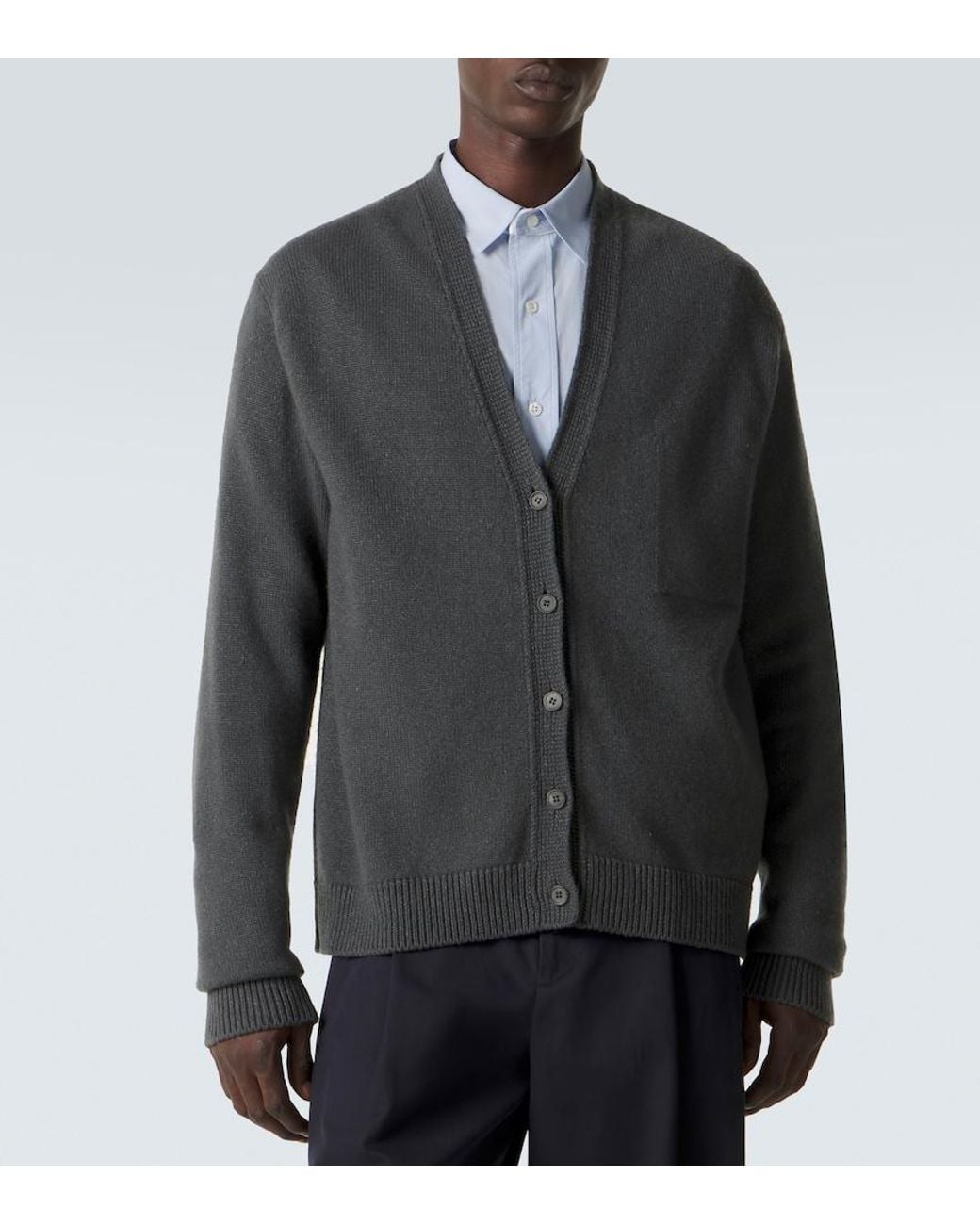 The Row Black Dine Cashmere And Linen Cardigan for men