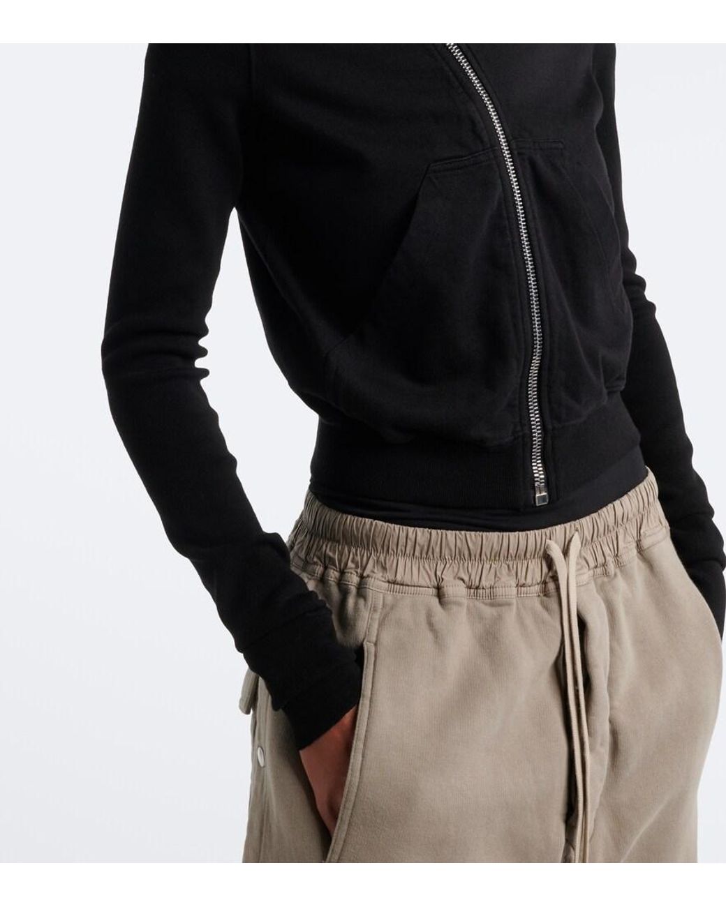 Rick Owens Black Drkshdw Mountain Cotton Zip-Up Sweatshirt