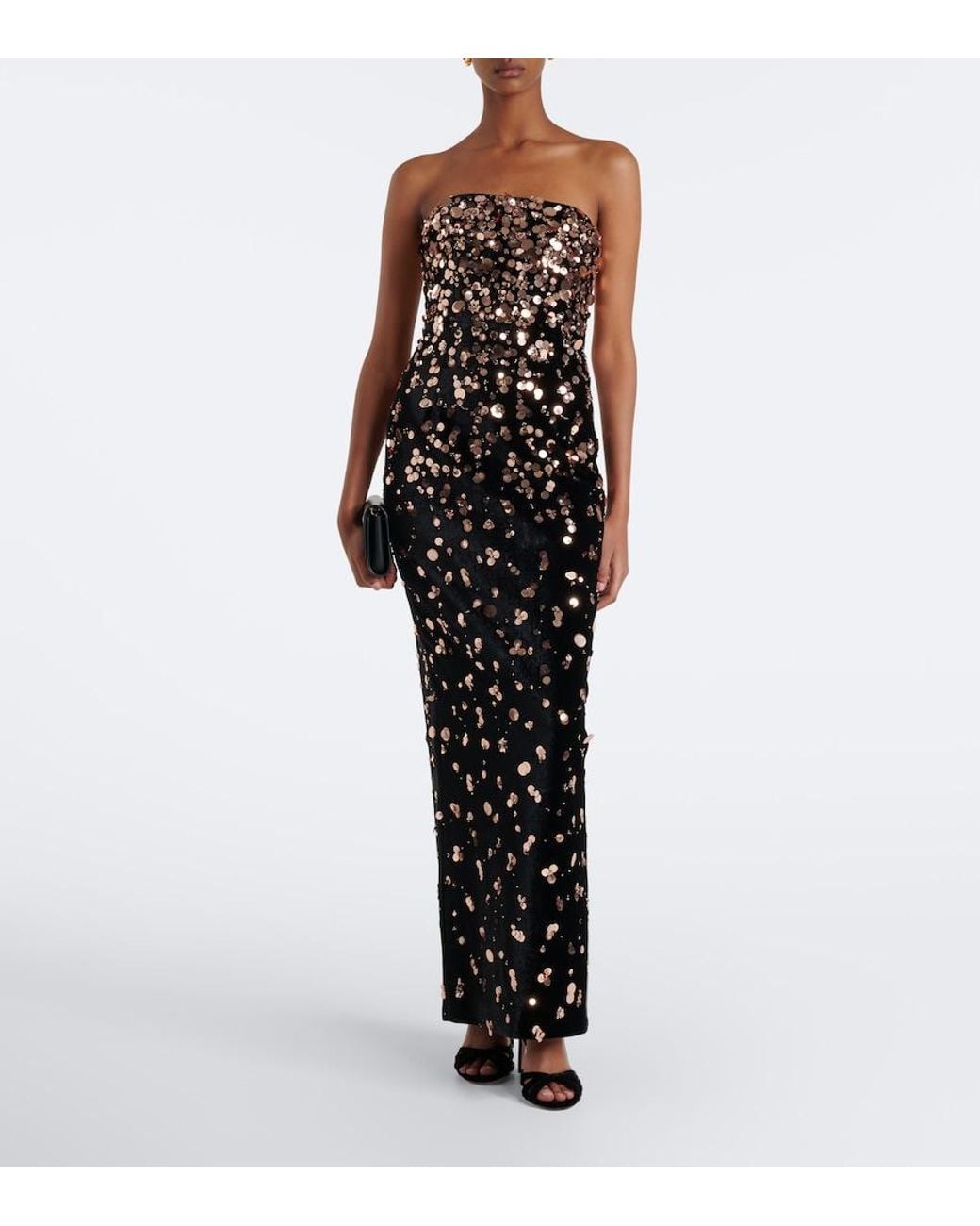 The New Arrivals Ilkyaz Ozel Black Nara Sequined Cocktail Dress