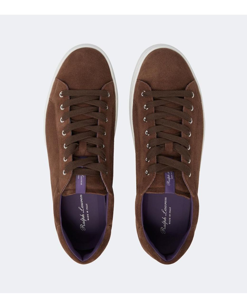 Ralph Lauren Brown Suede Sneakers for men