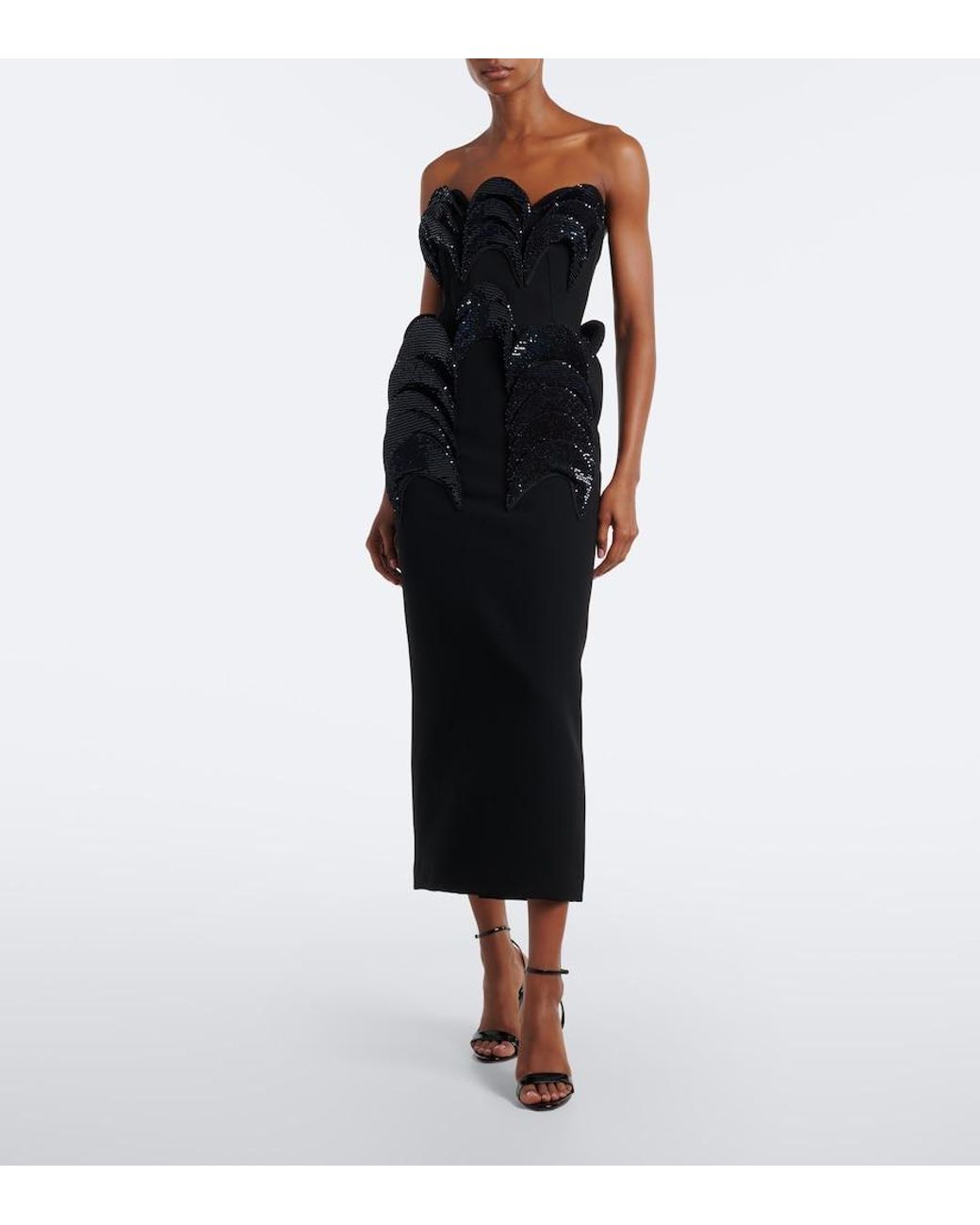Maticevski Black Glint Sequined Cocktail Dress