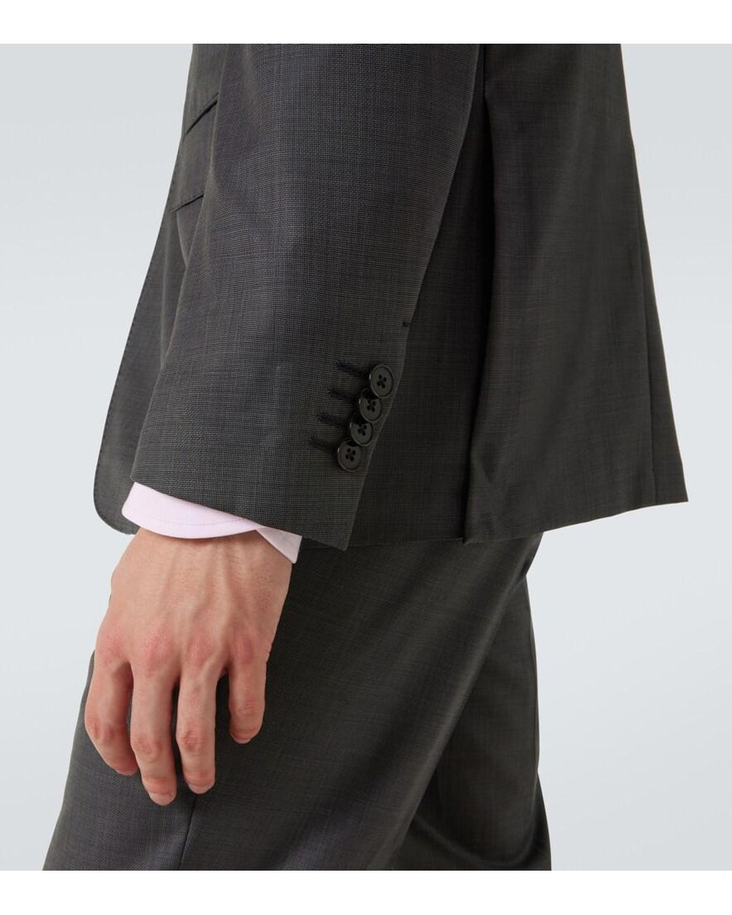 Zegna Gray Single-breasted Virgin Wool Suit for men