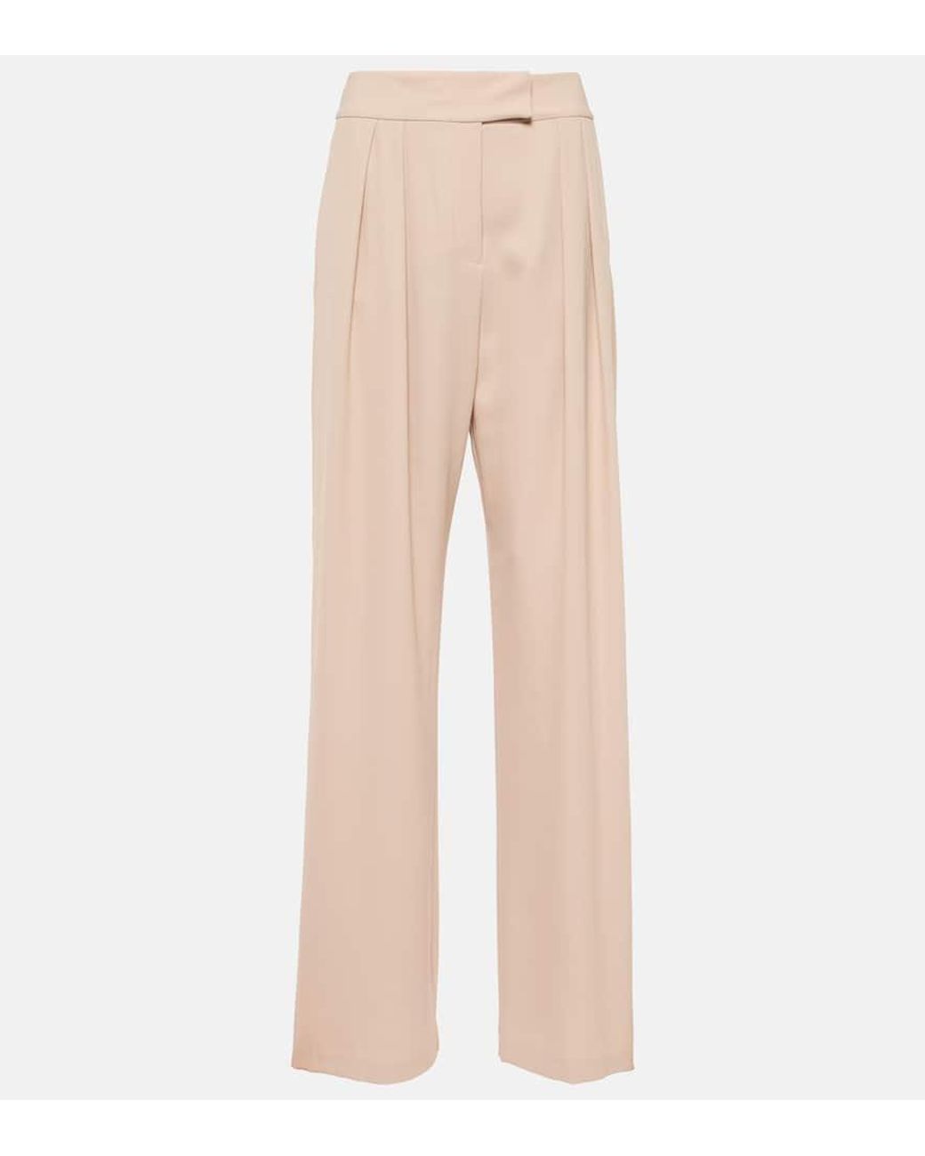 The Sei High-rise Crepe Pants in Natural