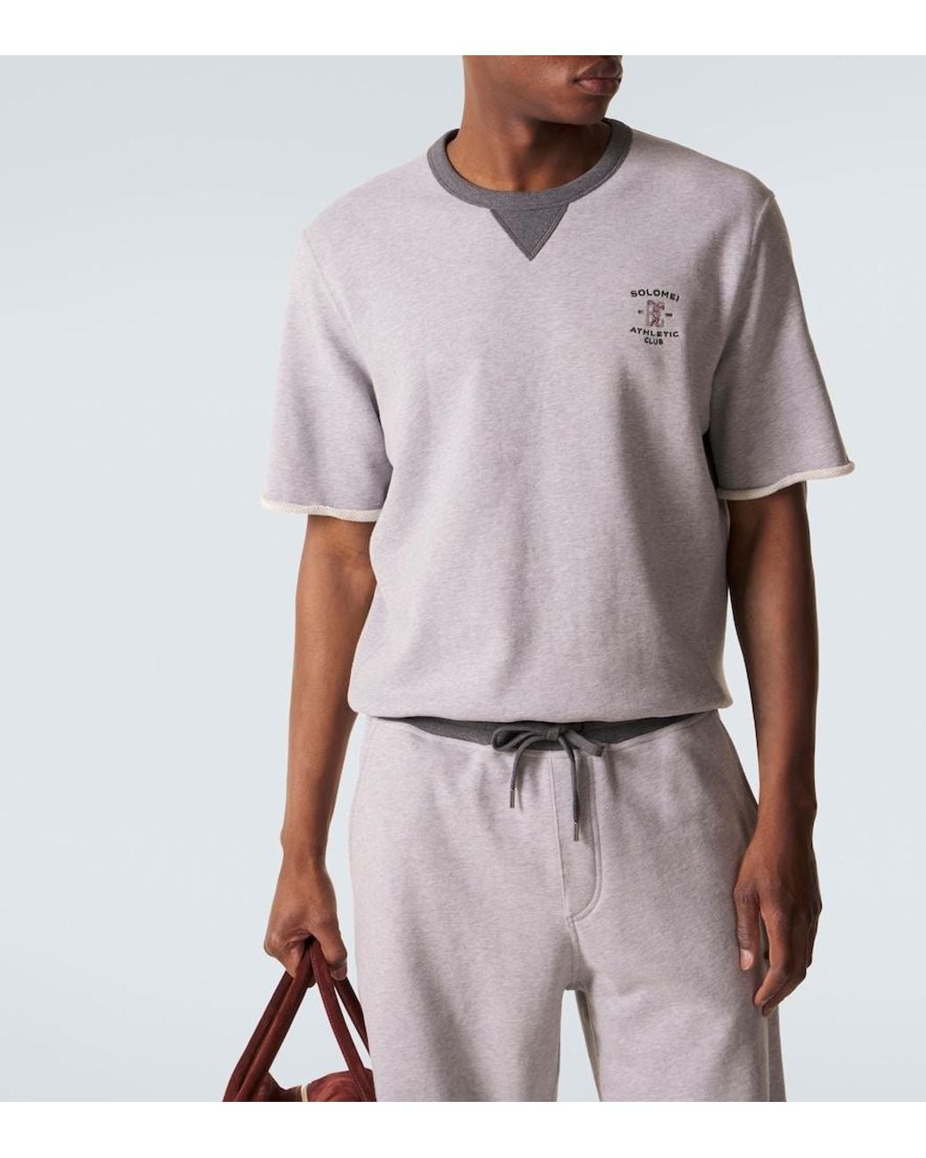 Brunello Cucinelli Gray Cotton Jersey T-Shirt for men