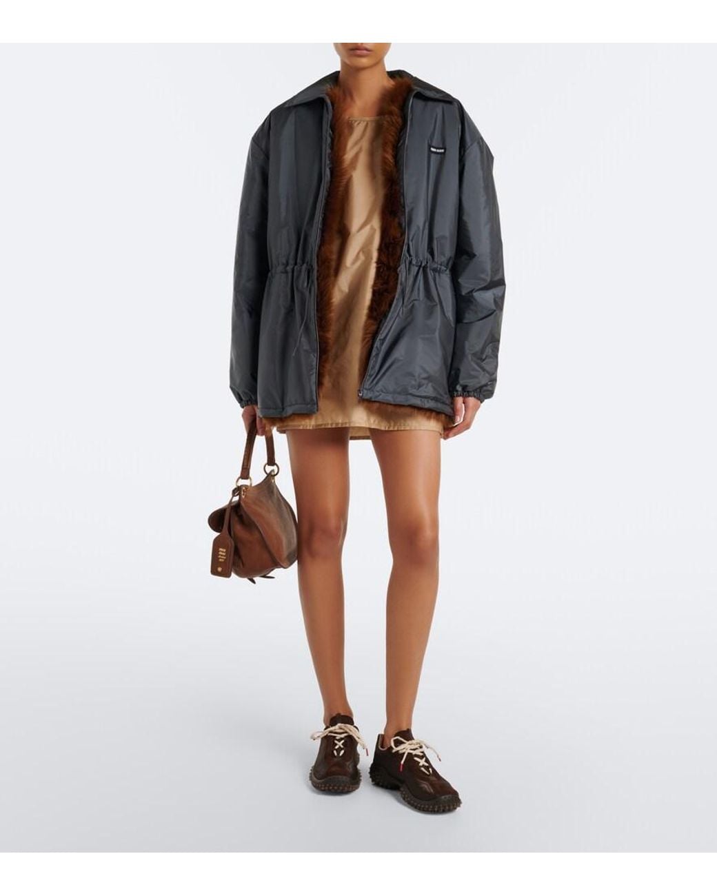Miu Miu Brown Rendez-Vous Leather Shoulder Bag