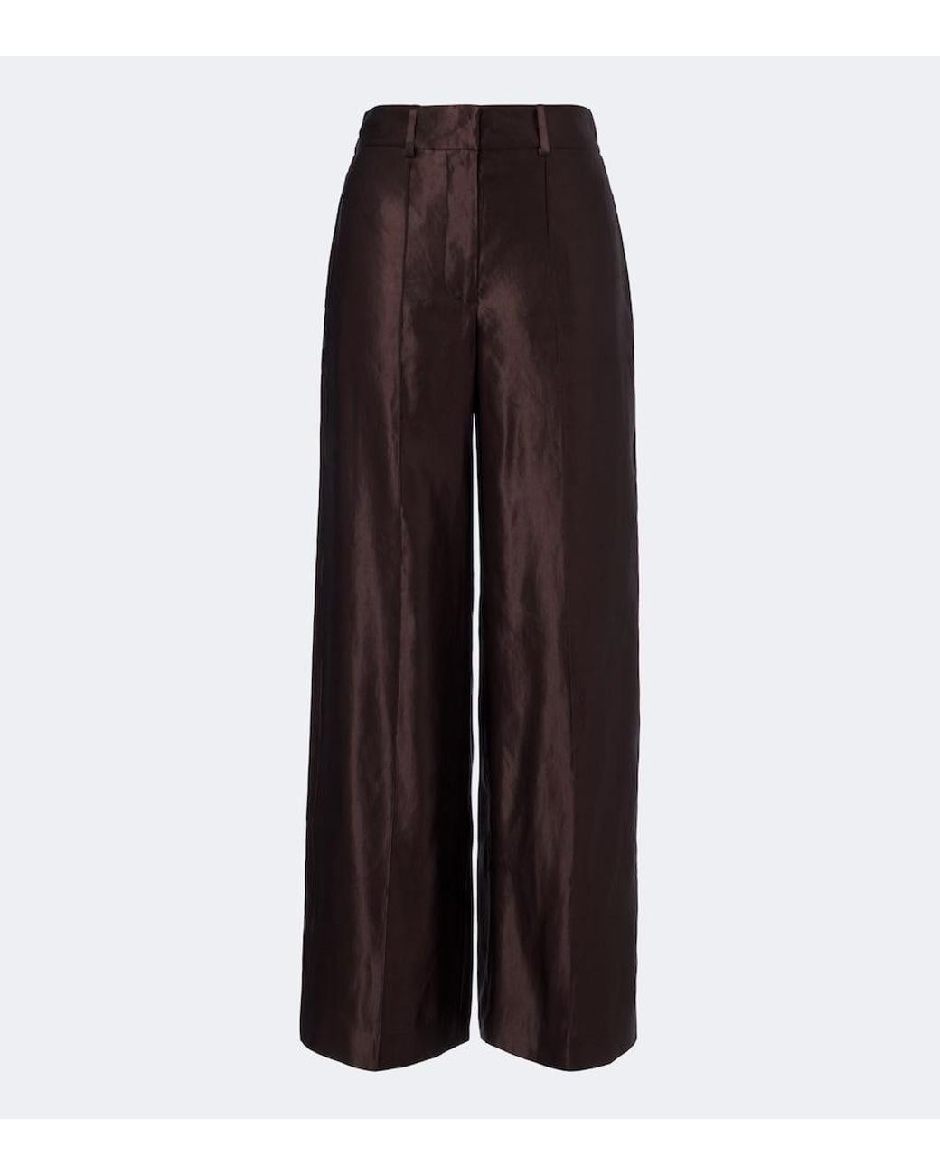 Joseph Brown Jnane Linen And Silk Wide-Leg Pants