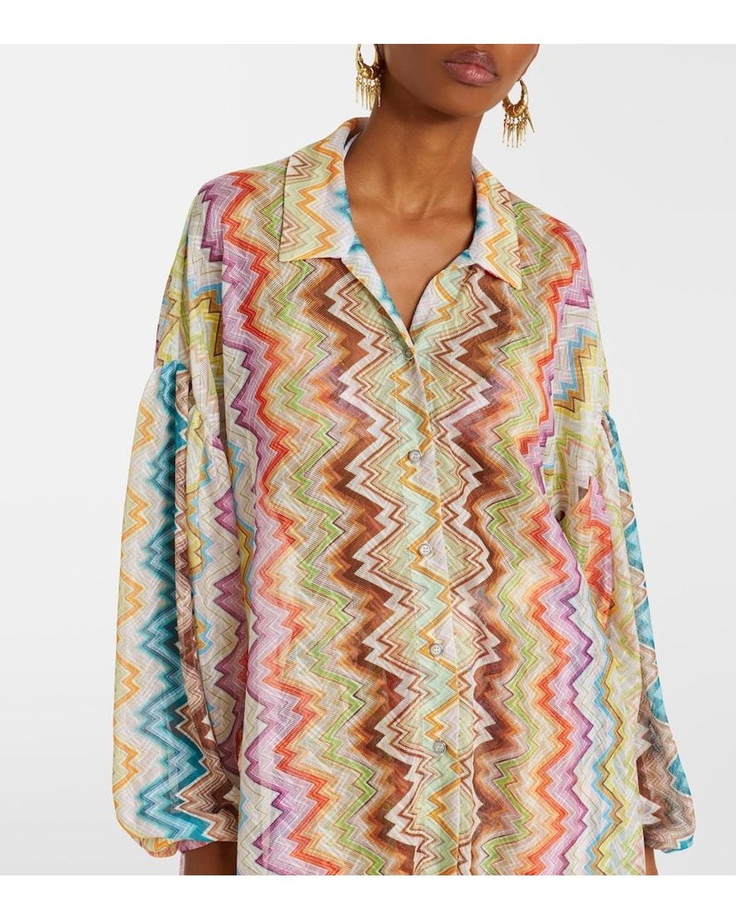 Missoni White Oversize-Hemd Zigzag