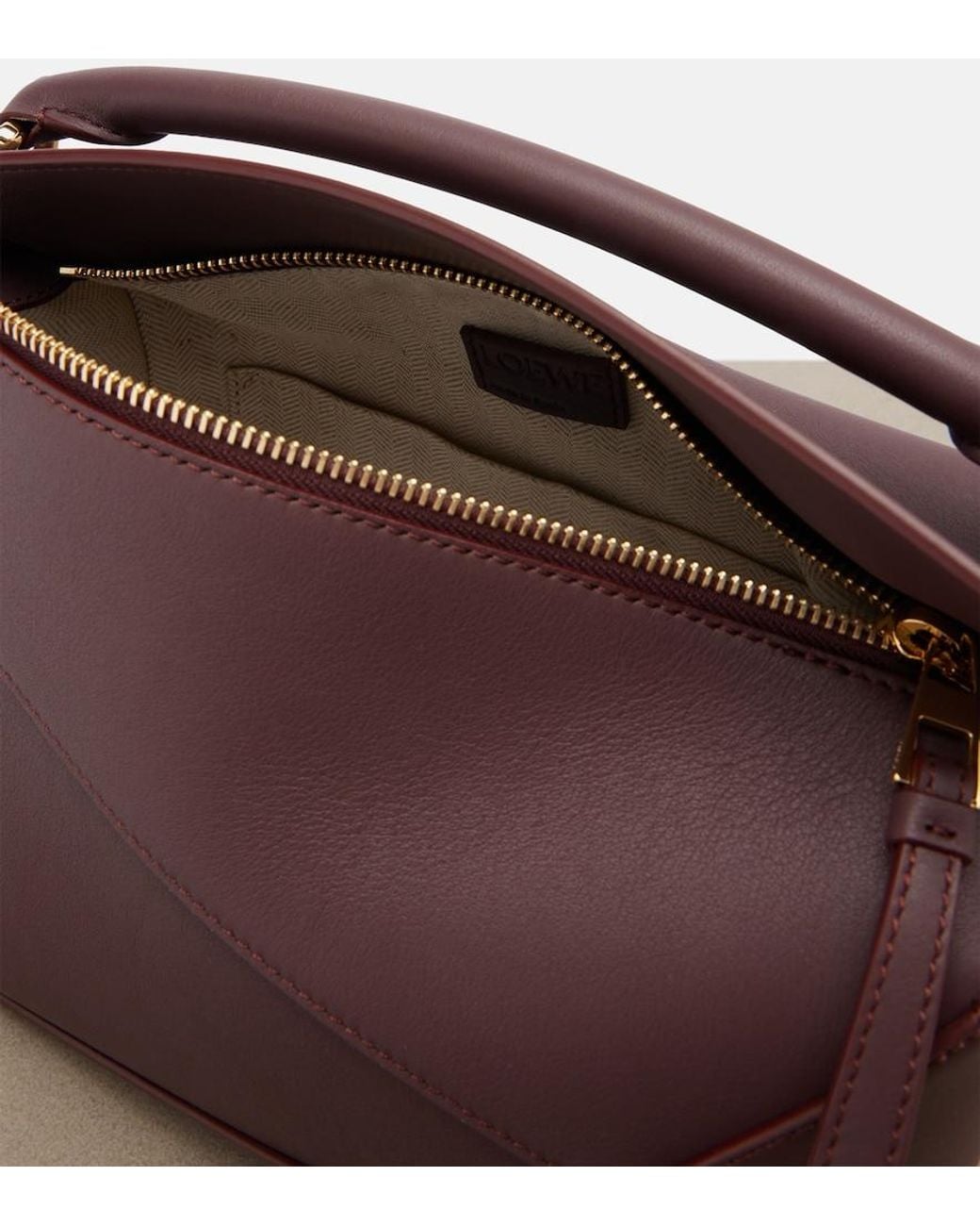Loewe Purple Puzzle Edge Small Leather Top-Handle Bag