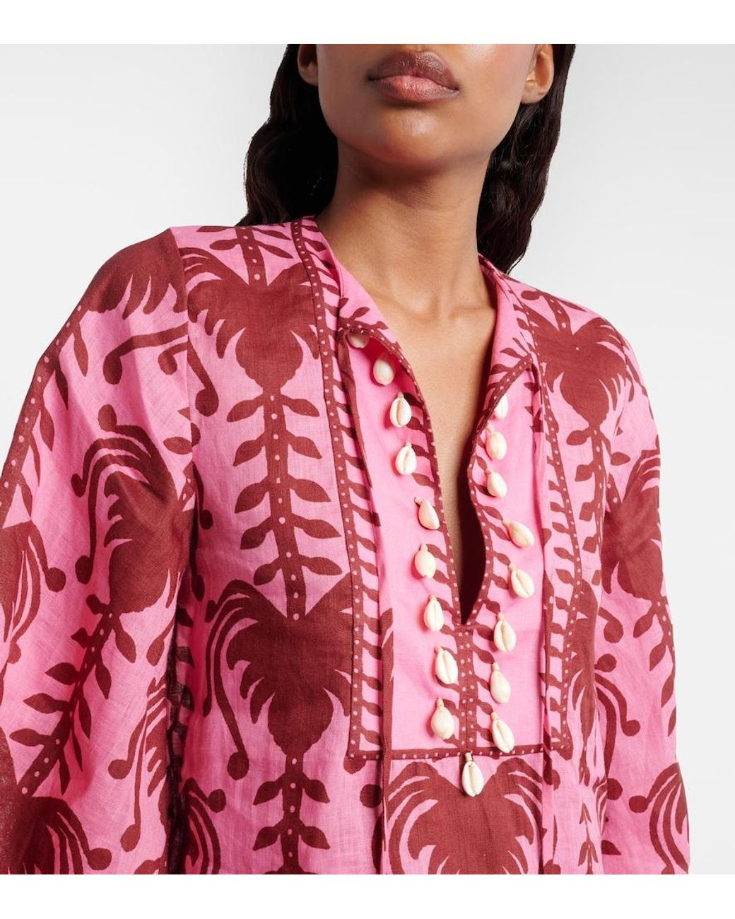 Johanna Ortiz Red Wild Savannah Tunic Dress