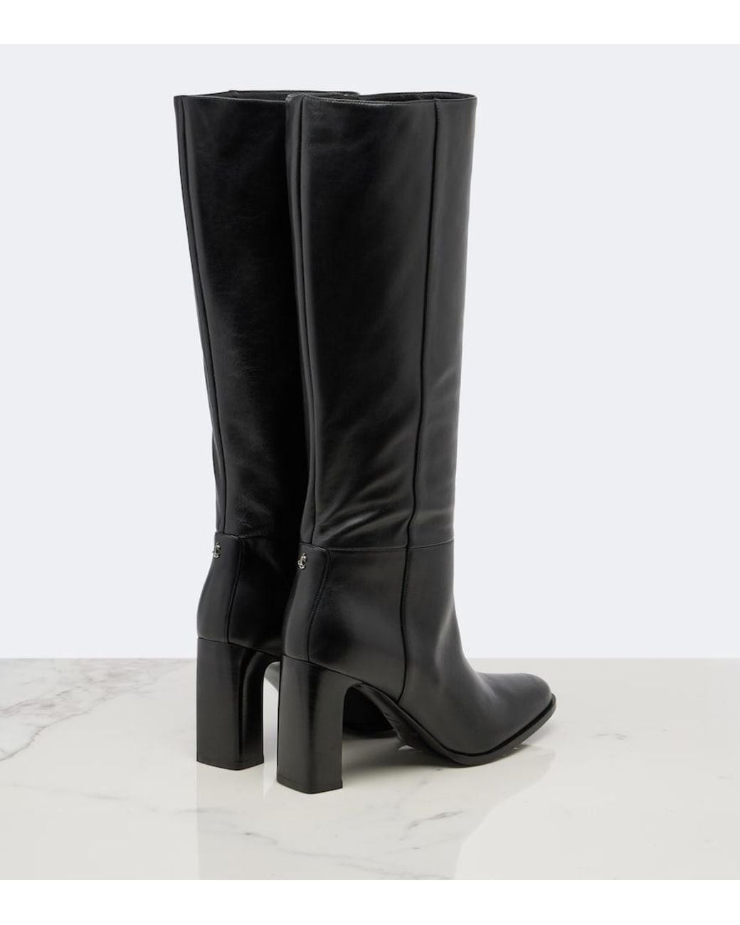 Jimmy Choo Black Bibi Leather Knee-High Boots