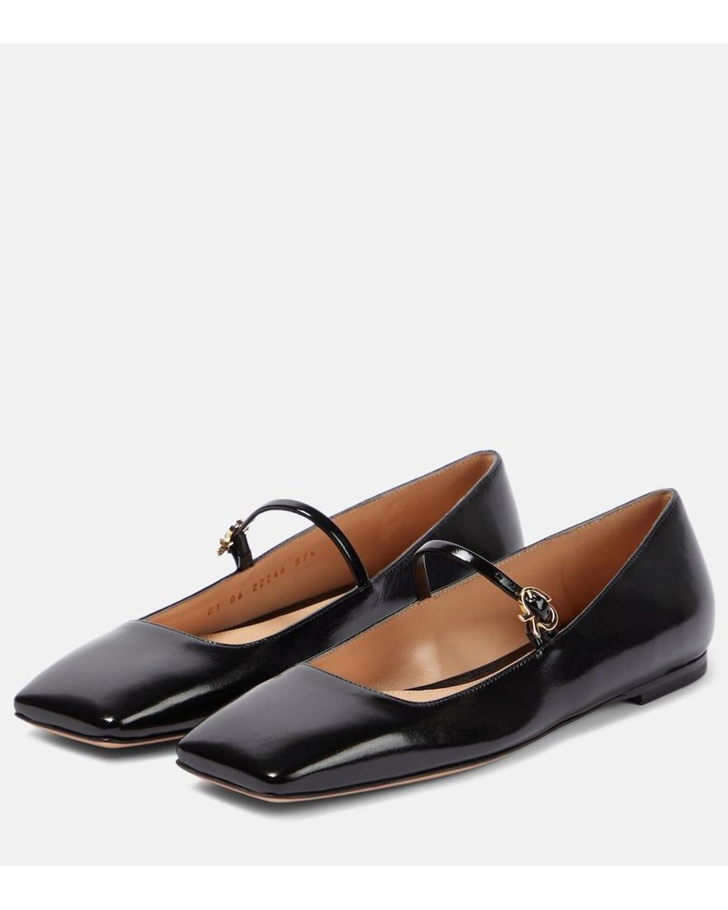 Gianvito Rossi Black Christina Patent Leather Ballet Flats