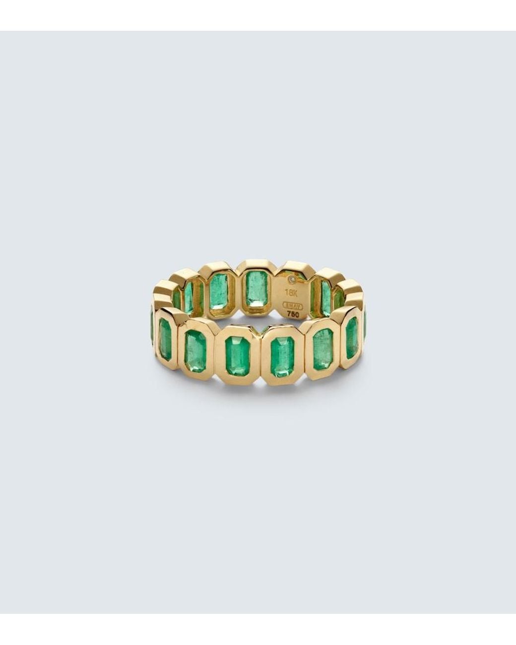 SHAY White 18Kt Ring With Emeralds for men