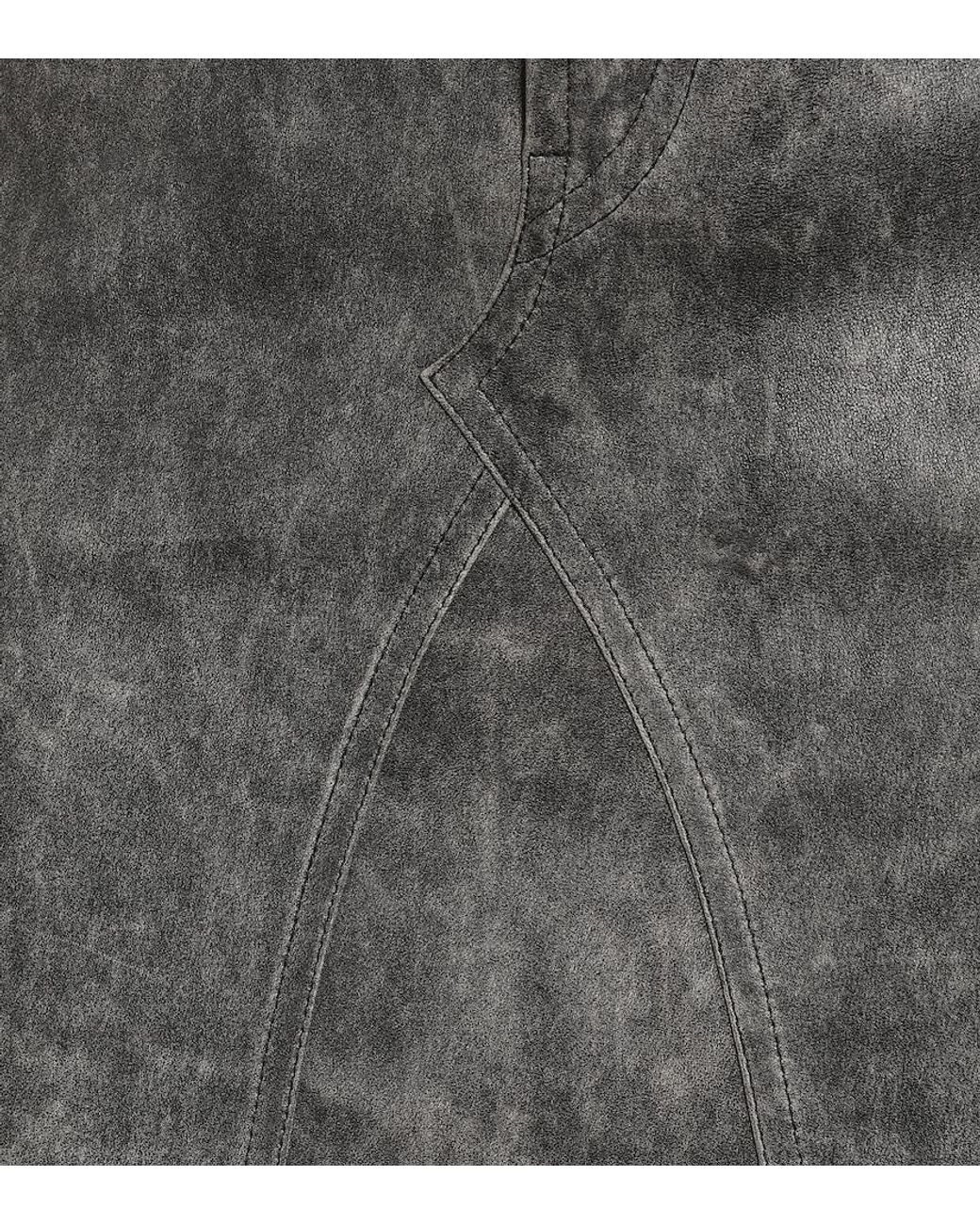 Isabel Marant Gray Fiali Leather Midi Skirt